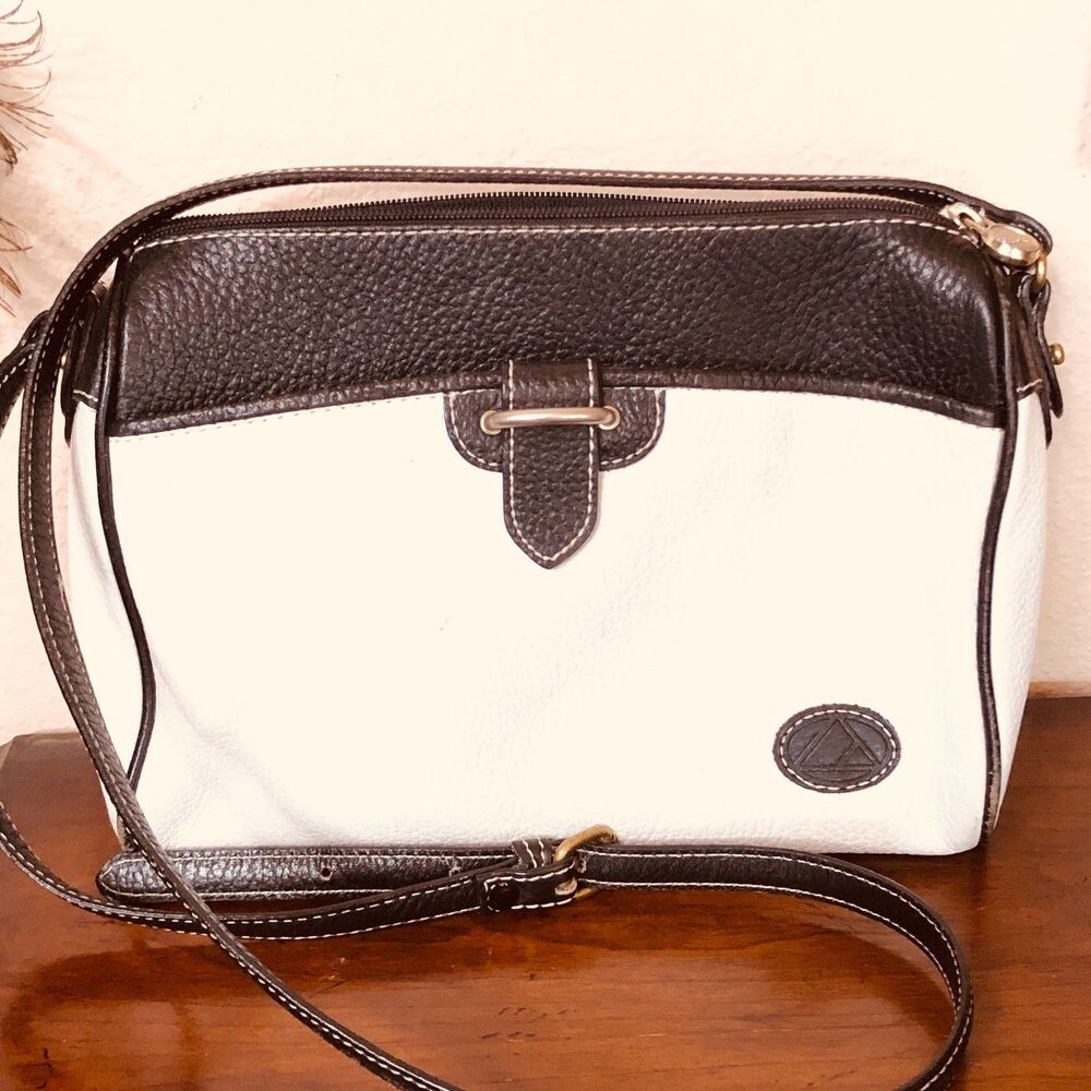Liz Claiborne White Blue Leather Crossbody Purse